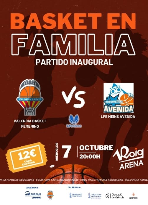 Basket en familia: Valencia Basket Femenino vs LFE Meins Avenida