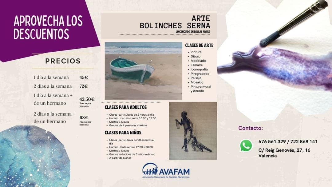 Descuento en clases de arte