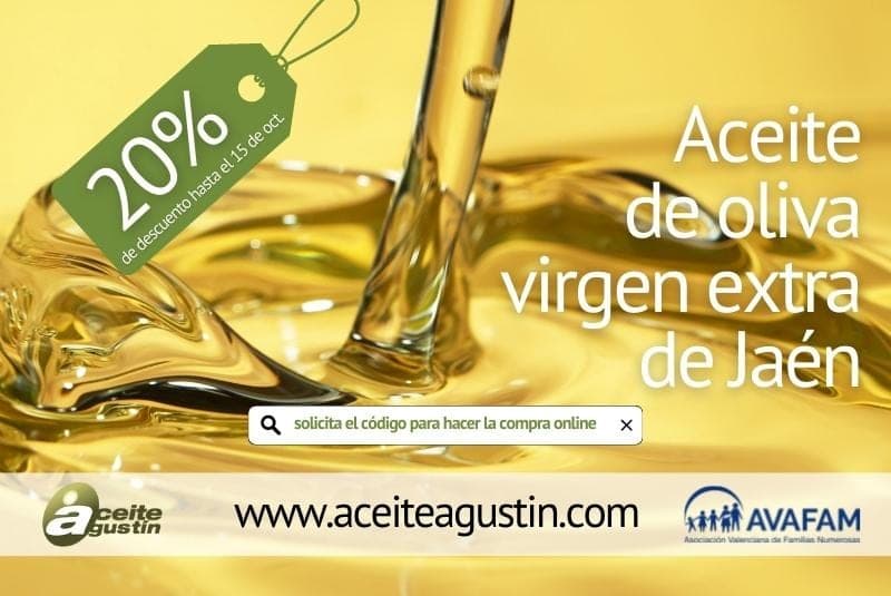 Aprovecha el 20% de descuento de Aceite Agustín