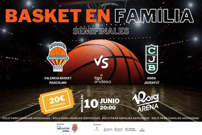 Disfruta en familia del primer partido del VLC Basket de las SEMIFINALES en el Roig Arena (ENTRADAS AGOTADAS)
