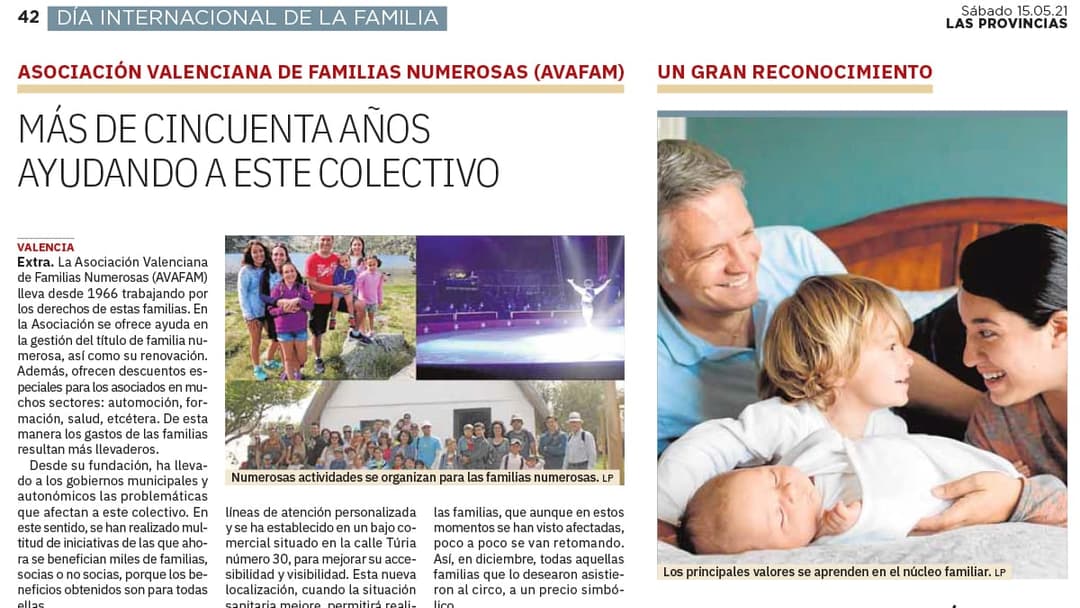 Aparición en medios en la celebración del Día de las Familias