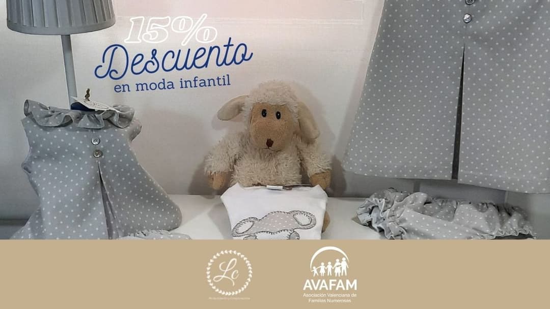 Aprovecha el 15% de descuento que LC Moda Infantil ofrece a las familias asociadas