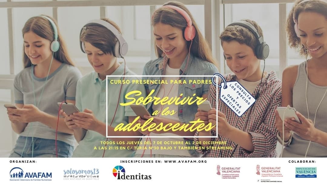 Apúntate ya al curso para padres «Sobrevivir a los adolescentes»