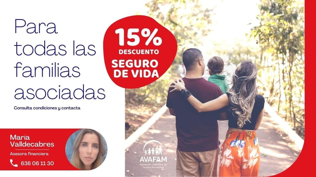 Aprovecha el 15% de descuento en tu seguro de vida
