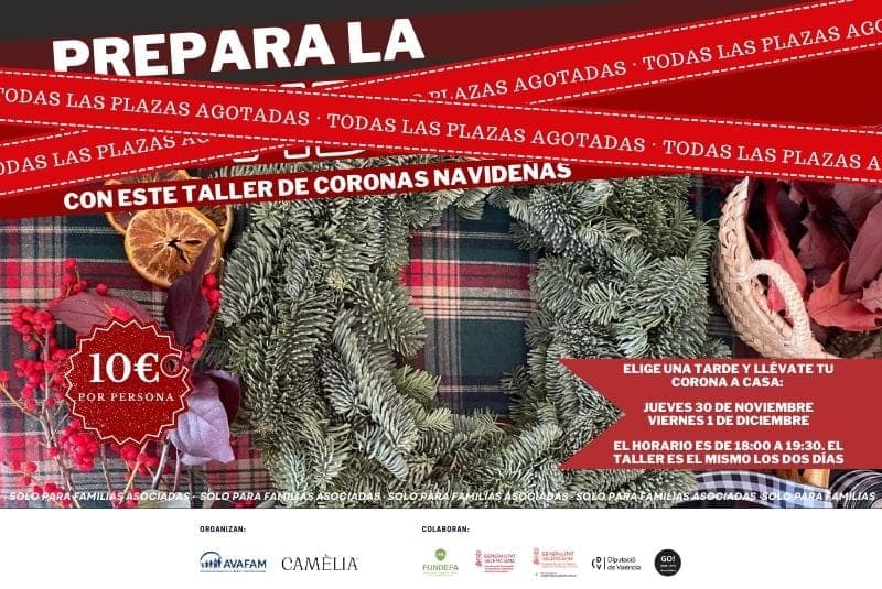 Taller de coronas de Navidad (TODAS LAS PLAZAS AGOTADAS)