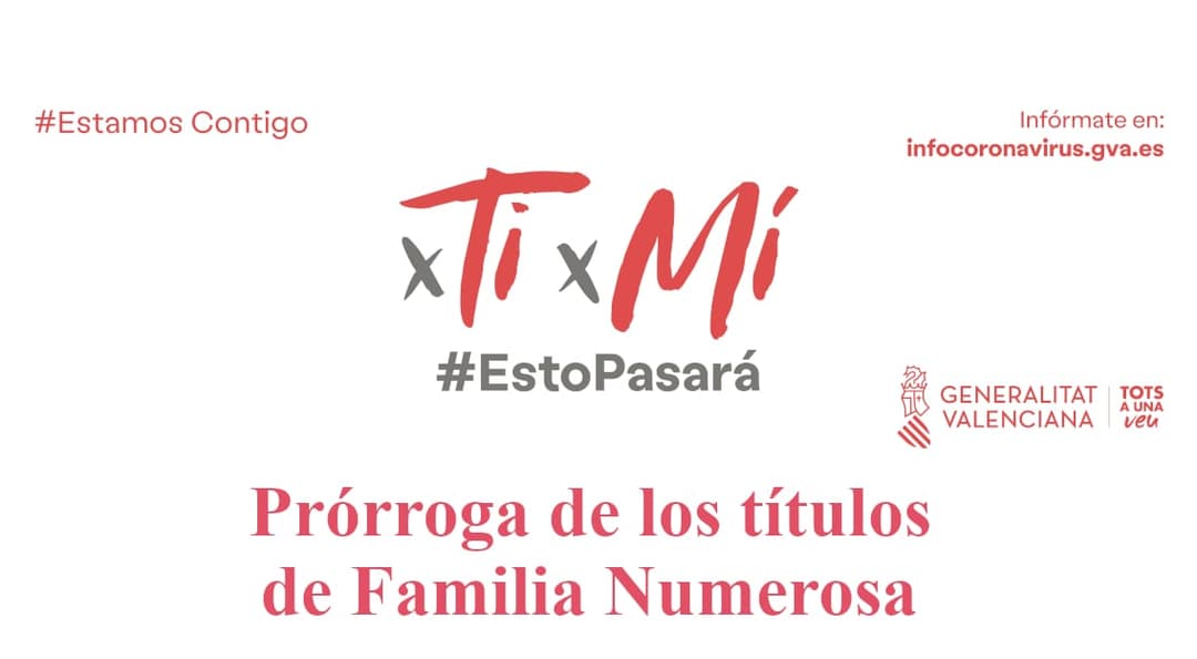 Información relativa a la prórroga de los títulos de Familia Numerosa