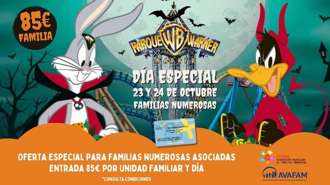 Jornadas familiares en el Parque Warner de Madrid