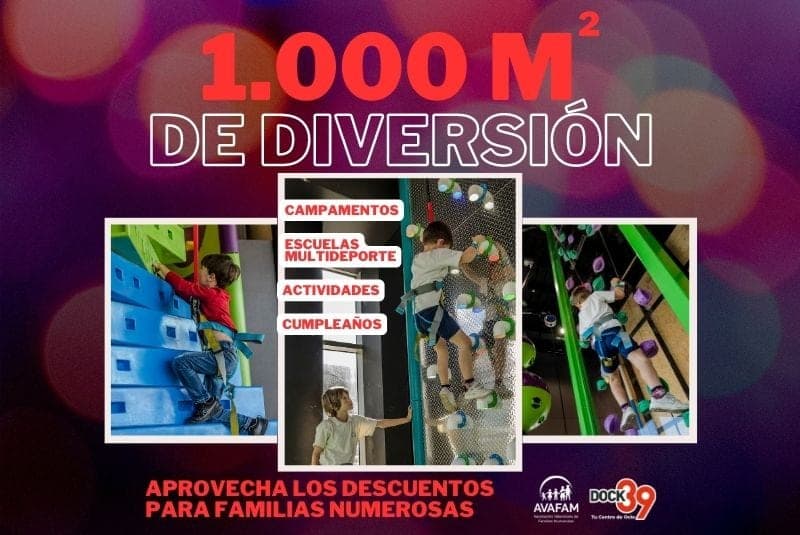 Descuento para familias numerosas en Dock39 «Tu centro de Ocio»