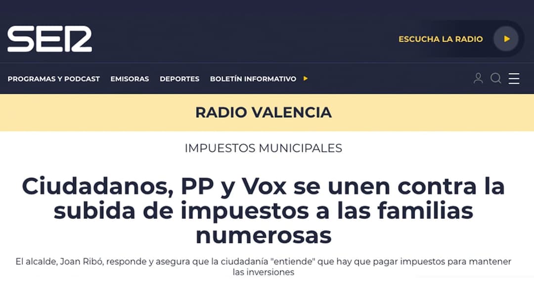 Ciudadanos, PP y Vox se unen contra la subida de impuestos a las familias numerosas