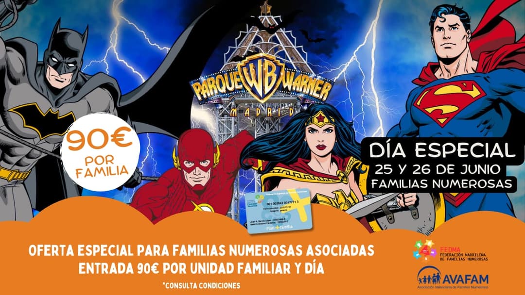 Nuevas jornadas familiares en el Parque Warner de Madrid