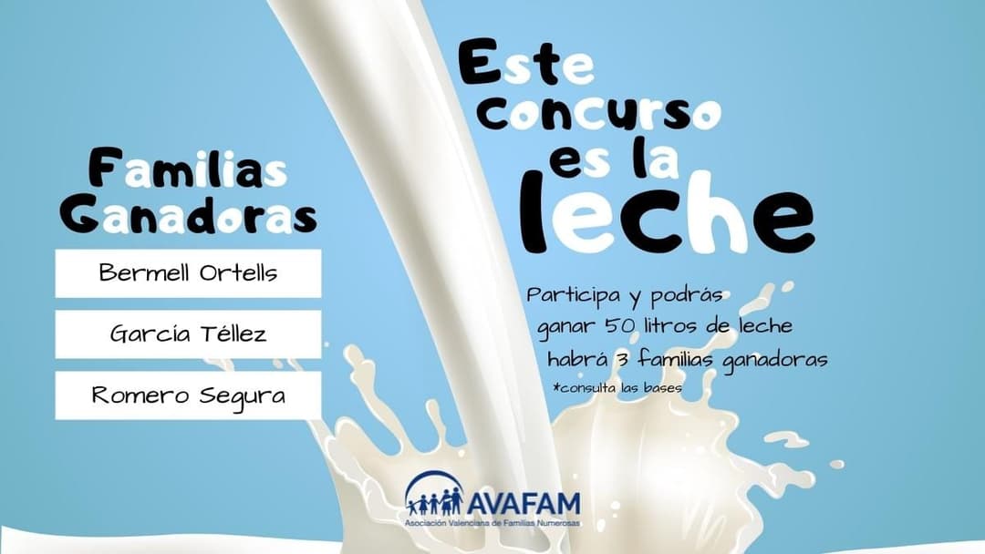 ¡Ya tenemos familias ganadoras de los lotes de leche!