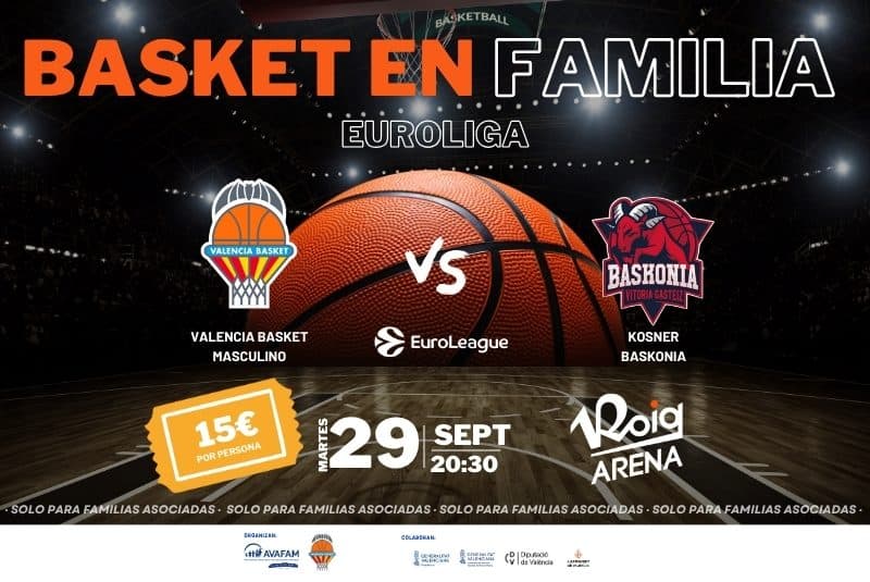đ Torna el BĂ squet EUROLIGA en FamĂlia amb AVAFAM 29 SEPT!